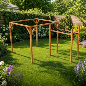 Wooden Kids Climbing Frame with Monkey Bars, Climbing Wall & Swings