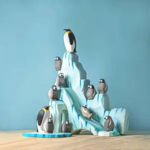Handmade Wooden Penguin Toy Set