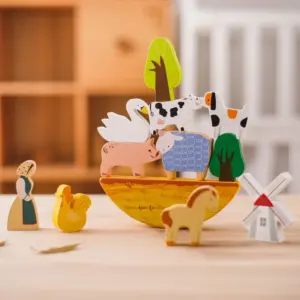 Personalized Wooden Farm Animal Stacking Toy