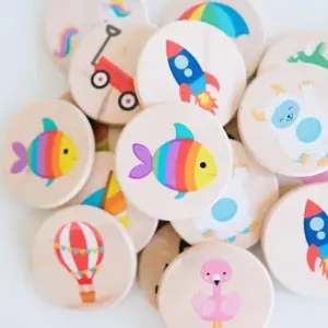 Wooden Picture Matching Memory Game for Toddlers