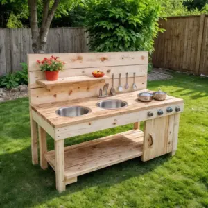 Kids Outdoor Wooden Mud Kitchen