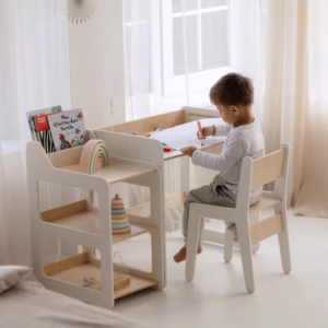 Adjustable Wooden Kids Desk & Chair Set