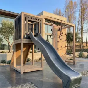 Modern Wooden Kids Jungle Gym Outdoor Playset