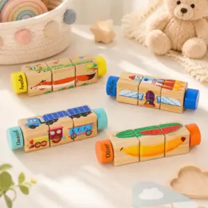 Personalized Wooden Rotating Puzzle Blocks