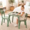 Wooden Kids Table & 2 Chairs Set for Toddlers